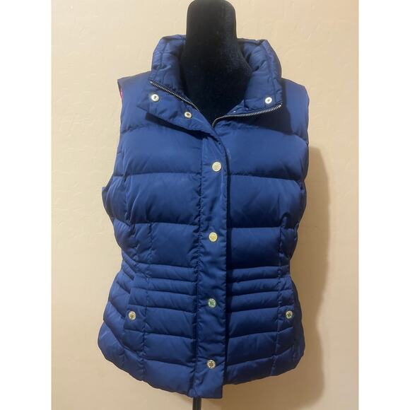 Lilly Pulitzer Isabelle Down Puffer Vest Midnight Navy Blue Women’s XL Preppy - Picture 1 of 6